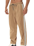 Men's Casual Corduroy Side Stripe Drawstring Pants