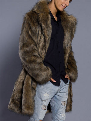 Trendy Faux Mink Fur Thickened Warm Coat for Men
