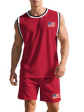 Men's Summer Round Neck Sleeveless Top and Drawstring Pants Set