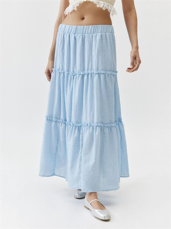 Beautiful Patchwork Design Cake Long Skirt for Women