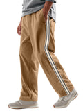 Men's Casual Corduroy Contrast Color Stripe Straight Pants