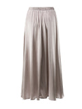 Women's Elegant Silky High-Rise Flowy Maxi Skirt
