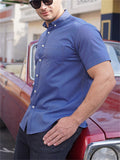 Men's Plus Size Short Sleeved Button Up Shirt