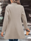 Women's Autumn Solid Color Single Breasted Lapel Long Sleeve Coat