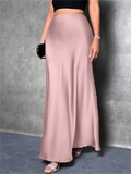 Women's Summer Elegant Casual Satin High-Waist Maxi Skirts