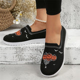 Halloween Pumpkin Breathable Large Size Loafers for Women