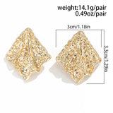 Creased Rhombus Fashion Vintage Earrings for Lady