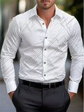 Men's Button Up Lapel Collar Long Sleeve Dress Shirts