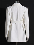 Women's Fashion Notched Collar Long Sleeve Blazer Coat