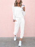 Women's Comfort 2-Piece Set Casual T-Shirt & Lace Up Pants