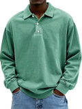Casual Men's Polo Shirts Long Sleeve Lapel Polos