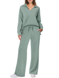 Women's Autumn Casual V Neck Lapel Long Sleeve Solid Color Outfit
