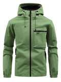 Men's Autumn Casual Solid Color Pockets Hooded Outdoor Jackets