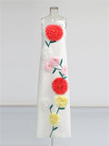 Women's Tredny 3D Floral Embellished Sleeveless Midi Dress