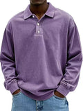 Casual Men's Polo Shirts Long Sleeve Lapel Polos