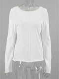 Women's Simple Style Autumn Round Neck Long Sleeve Undershirts