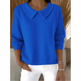Women's Autumn Comfy Solid Color Peter Pan Collar Long Sleeve Shirts