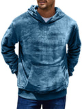 Men's Solid Color Long Sleeve Pullover Fleece Hoodie
