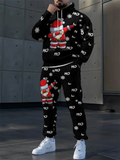 Men's Funny Christmas Style 3D Print Santa HO HO HO Tracksuit Hoodie Set