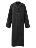 Elegant Suit Collar Long Sleeve Woolen Overcoat for Women