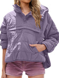 Women's Casual Solid Color Pockets Pullover Hooded Coats