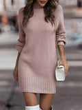 Fashion Cozy Long Sleeve Knitted Sweater Dresses for Women