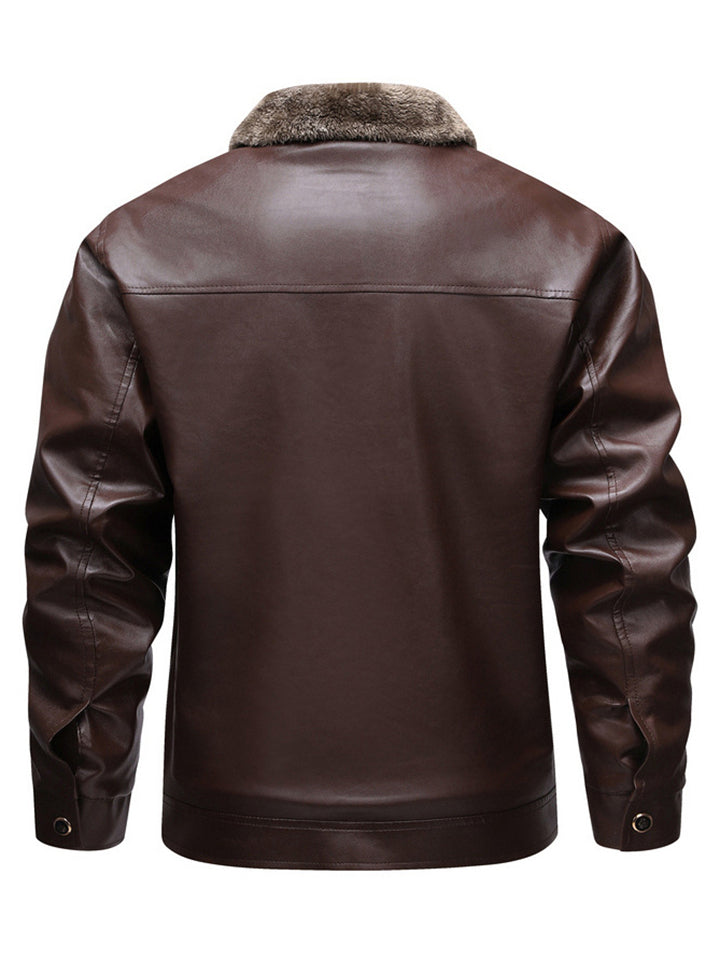 Men's Winter Warm Trendy Fleece Lined Faux Leather Coats
