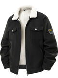 Men's Winter Warm Fleece Lined Corduroy Lapel Workwear Coats