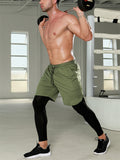 Men's Tight Fitness Wear Quick-drying Fake Two-piece Pants