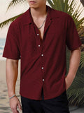 Men's Summer Holiday Style Short Sleeve Lapel Beach Shirts
