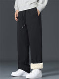 Men's Winter Warm Thermal Lined Loose Fit Casual Straight  Pants