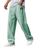 Male's Summer Simple Style Solid Color Casual Straight Trousers