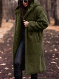 Women's Warm Hooded Maxi Plush Coat for Winter