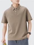 Men's Summer Cotton Solid Color Lapel Polo T-Shirt