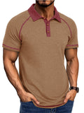 Men's Summer Contrast Color Lapel Polo Shirts