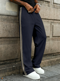 Men's Track Pants with Side Stripes Casual Loose Fit Sports Trousers