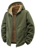 Men's Winter Fleece Lined Hoodie Warm Coats with Zipper Pockets