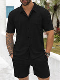Men's Summer Jacquard Short Sleeved Set for Men