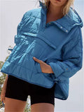 Women's Casual Solid Color Pockets Pullover Hooded Coats