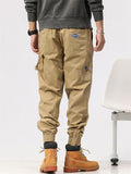 Male Thin Relaxed Fit Ankle-tied Cargo Pants