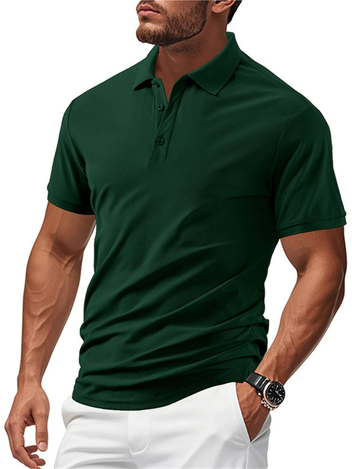 Men's Summer American Style Short Sleeve Polo Shirts Casual Business