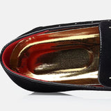 Men's Vintage Faux Suede Leopard Head Badge Dress Shoes