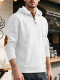 Men's Autumn Casual Solid Color Rhombus Jacquard Pullover Hoodie