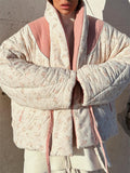 Women's Winter Warm Lace Up Printed Reversible Garment Coat