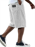 Men Casual Loose Fit Wide Leg Summer Corduroy Shorts