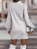 Fashion Cozy Long Sleeve Knitted Sweater Dresses for Women