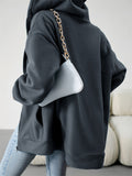 Female Comfort Plain Loose Sporty Zipper Hoodies