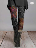 Female Autumn Vintage Printed Stretchy Leggings
