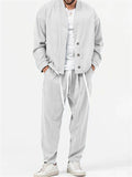 Men's Cool Street Style Oversized Outfits Hem Shirt + Baggy Pants