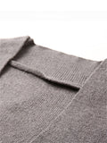 Autumn Winter Men's Solid Color Cardigan Sweater with Patch Pocket